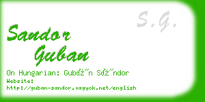 sandor guban business card
